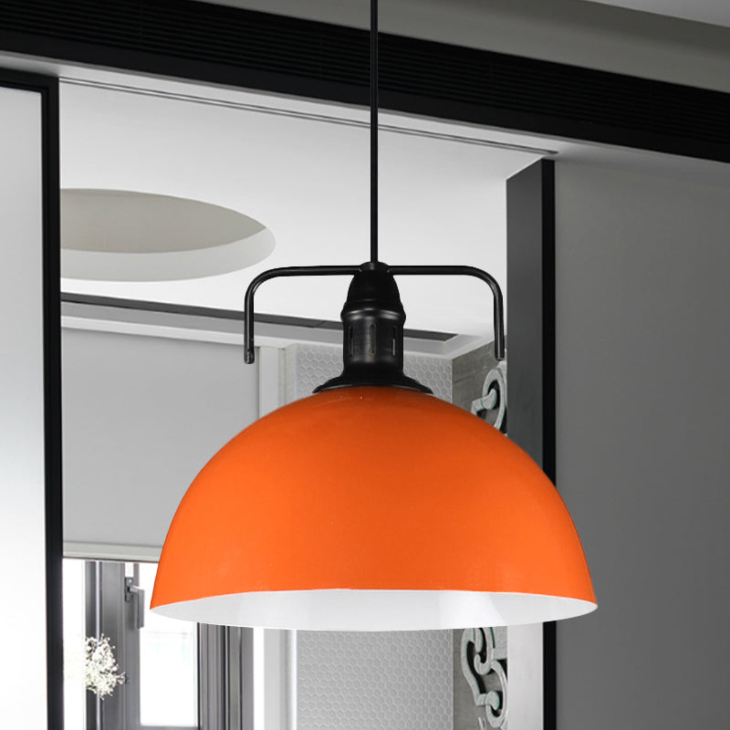 12"/14"/16" Wide 1 Light Metal Pendant Light Vintage Blue/Green Indoor Hanging Ceiling Light with Cord Orange Clearhalo 'Art Deco Pendants' 'Black' 'Cast Iron' 'Ceiling Lights' 'Ceramic' 'Crystal' 'Industrial Pendants' 'Industrial' 'Metal' 'Middle Century Pendants' 'Pendant Lights' 'Pendants' 'Rustic Pendants' 'Tiffany' Lighting' 773529