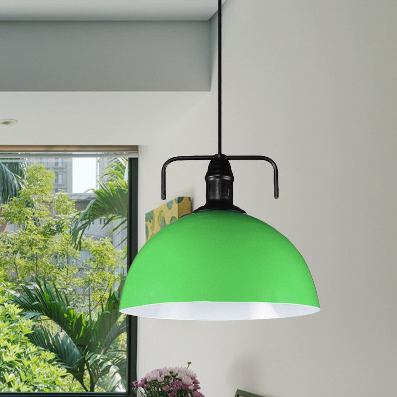 12"/14"/16" Wide 1 Light Metal Pendant Light Vintage Blue/Green Indoor Hanging Ceiling Light with Cord Clearhalo 'Art Deco Pendants' 'Black' 'Cast Iron' 'Ceiling Lights' 'Ceramic' 'Crystal' 'Industrial Pendants' 'Industrial' 'Metal' 'Middle Century Pendants' 'Pendant Lights' 'Pendants' 'Rustic Pendants' 'Tiffany' Lighting' 773539