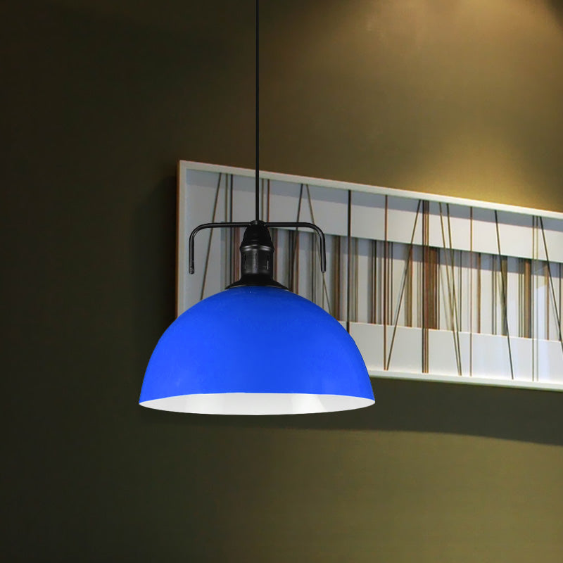 12"/14"/16" Wide 1 Light Metal Pendant Light Vintage Blue/Green Indoor Hanging Ceiling Light with Cord Clearhalo 'Art Deco Pendants' 'Black' 'Cast Iron' 'Ceiling Lights' 'Ceramic' 'Crystal' 'Industrial Pendants' 'Industrial' 'Metal' 'Middle Century Pendants' 'Pendant Lights' 'Pendants' 'Rustic Pendants' 'Tiffany' Lighting' 773542