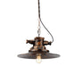 Flat Shade Wrought Iron Hanging Lamp Farmhouse 1 Light Restaurant Pendant Light in Antique Bronze Clearhalo 'Art Deco Pendants' 'Cast Iron' 'Ceiling Lights' 'Ceramic' 'Crystal' 'Industrial Pendants' 'Industrial' 'Metal' 'Middle Century Pendants' 'Pendant Lights' 'Pendants' 'Tiffany' Lighting' 773556