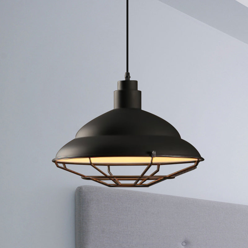 Retro Style Double Bubble Pendant Lamp 1 Light Metallic Hanging Ceiling Light in Black/White for Coffee Shop Black A Clearhalo 'Art Deco Pendants' 'Black' 'Cast Iron' 'Ceiling Lights' 'Ceramic' 'Crystal' 'Industrial Pendants' 'Industrial' 'Metal' 'Middle Century Pendants' 'Modern Pendants' 'Modern' 'Pendant Lights' 'Pendants' 'Rustic Pendants' 'Tiffany' Lighting' 773630