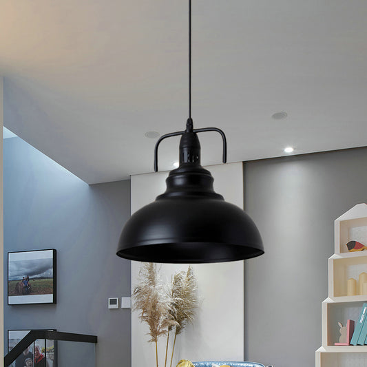 Black Dome Shade Ceiling Pendant Industrial Metal 11.5"/14" W 1 Light Living Room Pendant Light Fixture with Adjustable Cord Clearhalo 'Art Deco Pendants' 'Black' 'Cast Iron' 'Ceiling Lights' 'Ceramic' 'Crystal' 'Industrial Pendants' 'Industrial' 'Metal' 'Middle Century Pendants' 'Pendant Lights' 'Pendants' 'Rustic Pendants' 'Tiffany' Lighting' 773694