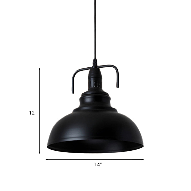 Black Dome Shade Ceiling Pendant Industrial Metal 11.5"/14" W 1 Light Living Room Pendant Light Fixture with Adjustable Cord Clearhalo 'Art Deco Pendants' 'Black' 'Cast Iron' 'Ceiling Lights' 'Ceramic' 'Crystal' 'Industrial Pendants' 'Industrial' 'Metal' 'Middle Century Pendants' 'Pendant Lights' 'Pendants' 'Rustic Pendants' 'Tiffany' Lighting' 773698
