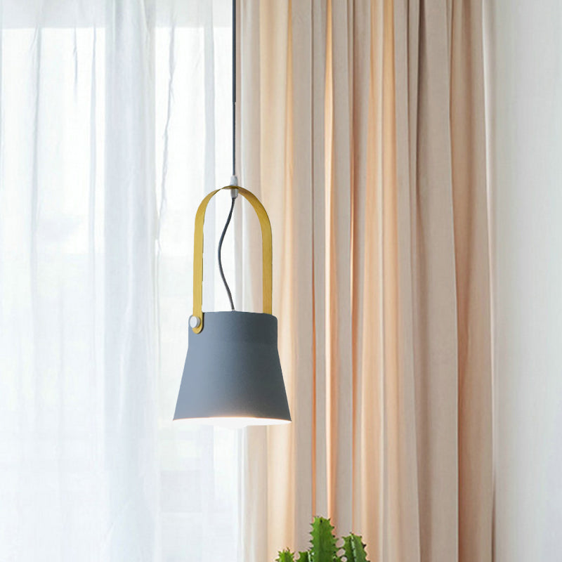 1 Bulb Hanging Lamp with Cone Shade Metal Industrial Stylish Restaurant Pendant Lamp in Grey/Black/White Clearhalo 'Ceiling Lights' 'Modern Pendants' 'Modern' 'Pendant Lights' 'Pendants' Lighting' 773708