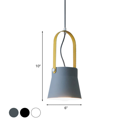 1 Bulb Hanging Lamp with Cone Shade Metal Industrial Stylish Restaurant Pendant Lamp in Grey/Black/White Clearhalo 'Ceiling Lights' 'Modern Pendants' 'Modern' 'Pendant Lights' 'Pendants' Lighting' 773710