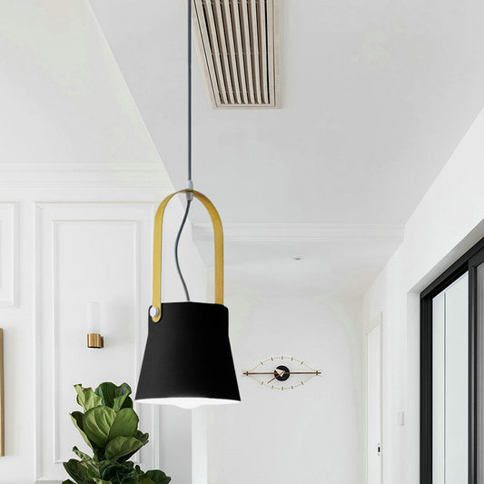 1 Bulb Hanging Lamp with Cone Shade Metal Industrial Stylish Restaurant Pendant Lamp in Grey/Black/White Clearhalo 'Ceiling Lights' 'Modern Pendants' 'Modern' 'Pendant Lights' 'Pendants' Lighting' 773712