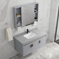 Modern Grey Wall Mount Bathroom Sink Vanity with Faucet Sink Clearhalo 'Bathroom Remodel & Bathroom Fixtures' 'Bathroom Vanities' 'bathroom_vanities' 'Home Improvement' 'home_improvement' 'home_improvement_bathroom_vanities' 7737655