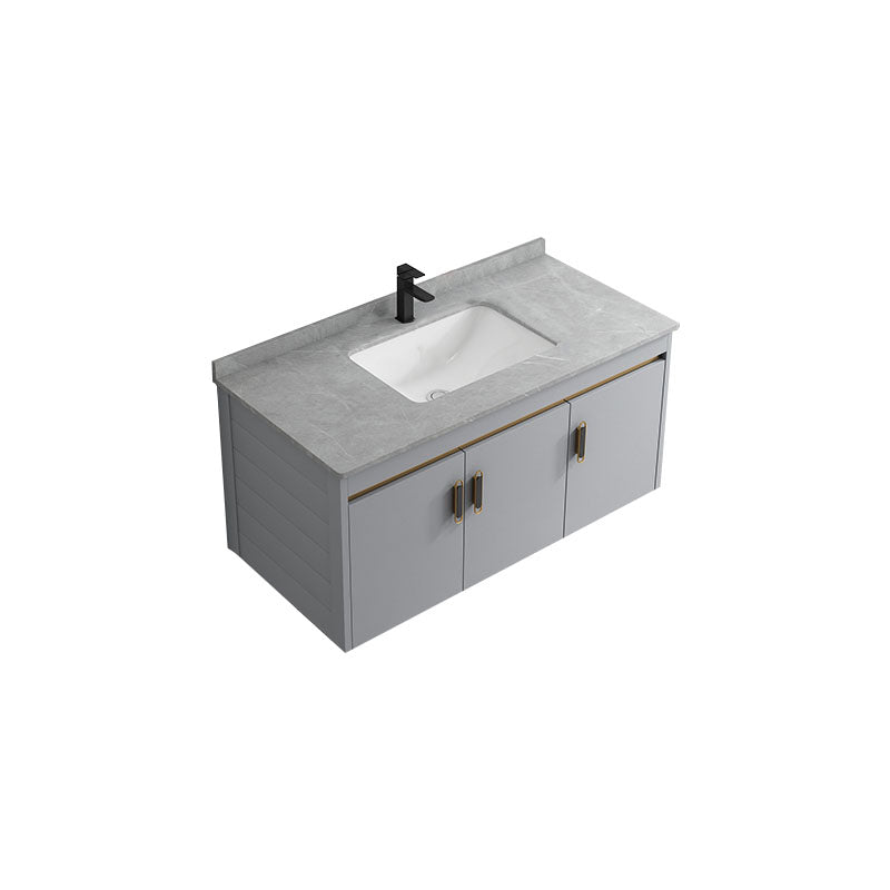 Modern Grey Wall Mount Bathroom Sink Vanity with Faucet Sink Vanity & Faucet Gray Clearhalo 'Bathroom Remodel & Bathroom Fixtures' 'Bathroom Vanities' 'bathroom_vanities' 'Home Improvement' 'home_improvement' 'home_improvement_bathroom_vanities' 7737676