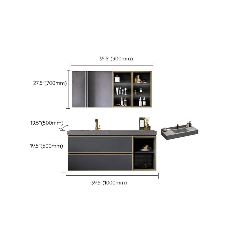 Wall Mount Mirror Included Bathroom Sink Vanity with Sink Faucet Clearhalo 'Bathroom Remodel & Bathroom Fixtures' 'Bathroom Vanities' 'bathroom_vanities' 'Home Improvement' 'home_improvement' 'home_improvement_bathroom_vanities' 7737729