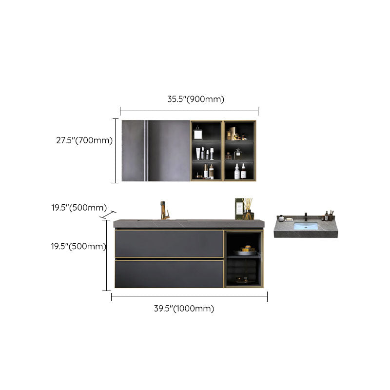 Wall Mount Mirror Included Bathroom Sink Vanity with Sink Faucet Clearhalo 'Bathroom Remodel & Bathroom Fixtures' 'Bathroom Vanities' 'bathroom_vanities' 'Home Improvement' 'home_improvement' 'home_improvement_bathroom_vanities' 7737730