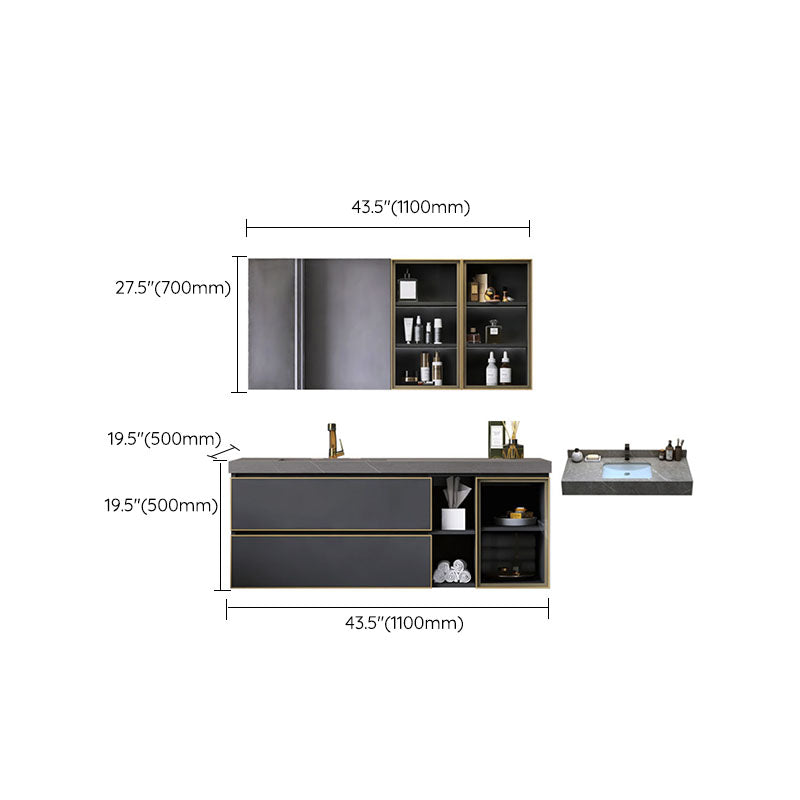 Wall Mount Mirror Included Bathroom Sink Vanity with Sink Faucet Clearhalo 'Bathroom Remodel & Bathroom Fixtures' 'Bathroom Vanities' 'bathroom_vanities' 'Home Improvement' 'home_improvement' 'home_improvement_bathroom_vanities' 7737732