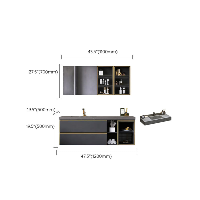 Wall Mount Mirror Included Bathroom Sink Vanity with Sink Faucet Clearhalo 'Bathroom Remodel & Bathroom Fixtures' 'Bathroom Vanities' 'bathroom_vanities' 'Home Improvement' 'home_improvement' 'home_improvement_bathroom_vanities' 7737733