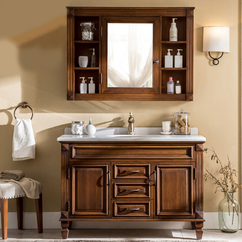 Freestanding Mirror Included Bathroom Vanity Set with Sink Faucet Vanity & Faucet & Mirror Cabinet Clearhalo 'Bathroom Remodel & Bathroom Fixtures' 'Bathroom Vanities' 'bathroom_vanities' 'Home Improvement' 'home_improvement' 'home_improvement_bathroom_vanities' 7737738