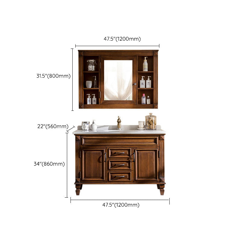 Freestanding Mirror Included Bathroom Vanity Set with Sink Faucet Clearhalo 'Bathroom Remodel & Bathroom Fixtures' 'Bathroom Vanities' 'bathroom_vanities' 'Home Improvement' 'home_improvement' 'home_improvement_bathroom_vanities' 7737758