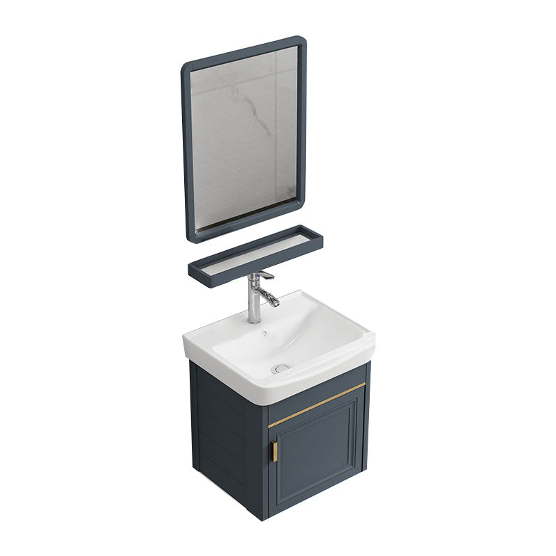 Modern Metal Blue Wall Mount Sink Vanity Faucet Included for Bathroom Vanity & Faucet & Mirrors 17"L x 14"W x 18"H Towel Bar Not Included Clearhalo 'Bathroom Remodel & Bathroom Fixtures' 'Bathroom Vanities' 'bathroom_vanities' 'Home Improvement' 'home_improvement' 'home_improvement_bathroom_vanities' 7737764