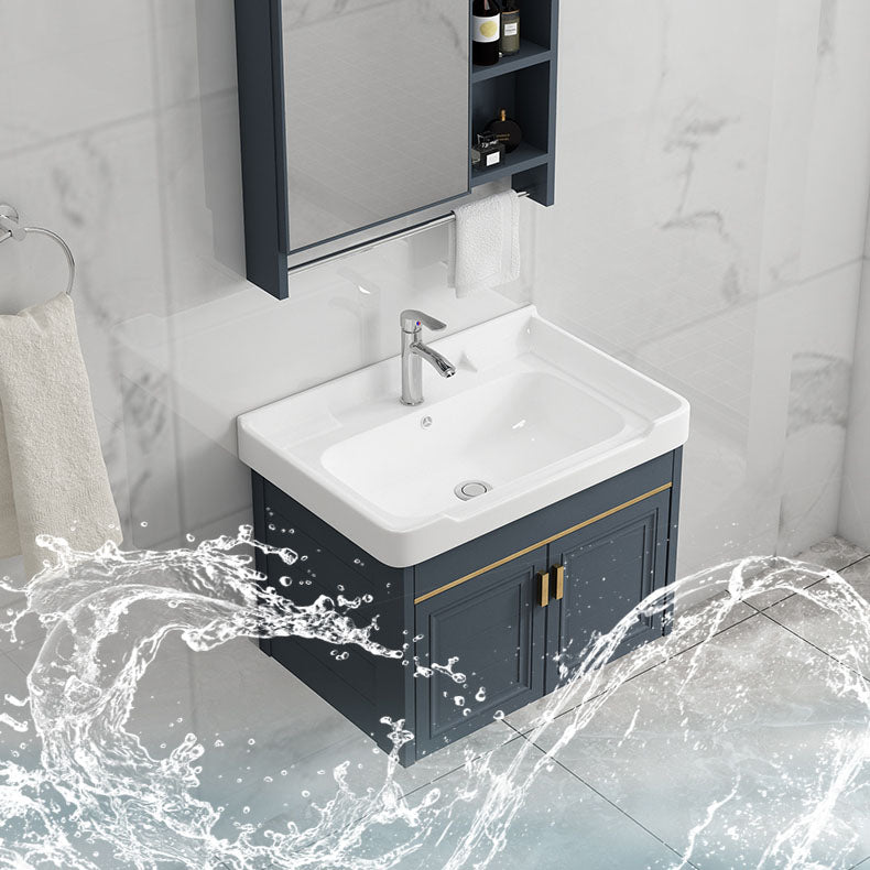 Modern Metal Blue Wall Mount Sink Vanity Faucet Included for Bathroom Clearhalo 'Bathroom Remodel & Bathroom Fixtures' 'Bathroom Vanities' 'bathroom_vanities' 'Home Improvement' 'home_improvement' 'home_improvement_bathroom_vanities' 7737768