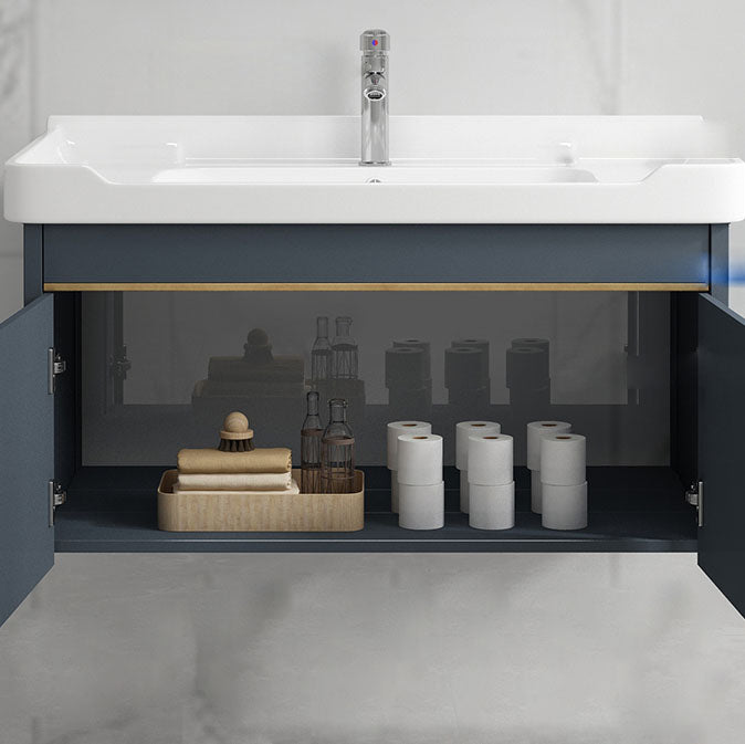 Modern Metal Blue Wall Mount Sink Vanity Faucet Included for Bathroom Clearhalo 'Bathroom Remodel & Bathroom Fixtures' 'Bathroom Vanities' 'bathroom_vanities' 'Home Improvement' 'home_improvement' 'home_improvement_bathroom_vanities' 7737775