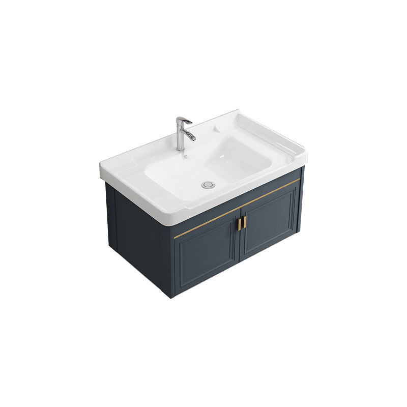 Modern Metal Blue Wall Mount Sink Vanity Faucet Included for Bathroom Vanity & Faucet 28"L x 19"W x 18"H Towel Bar Not Included Clearhalo 'Bathroom Remodel & Bathroom Fixtures' 'Bathroom Vanities' 'bathroom_vanities' 'Home Improvement' 'home_improvement' 'home_improvement_bathroom_vanities' 7737786