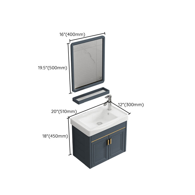 Modern Metal Blue Wall Mount Sink Vanity Faucet Included for Bathroom Clearhalo 'Bathroom Remodel & Bathroom Fixtures' 'Bathroom Vanities' 'bathroom_vanities' 'Home Improvement' 'home_improvement' 'home_improvement_bathroom_vanities' 7737794