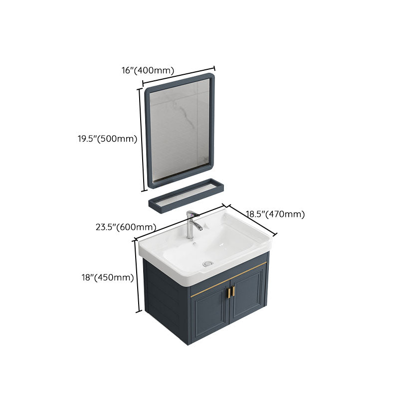 Modern Metal Blue Wall Mount Sink Vanity Faucet Included for Bathroom Clearhalo 'Bathroom Remodel & Bathroom Fixtures' 'Bathroom Vanities' 'bathroom_vanities' 'Home Improvement' 'home_improvement' 'home_improvement_bathroom_vanities' 7737801