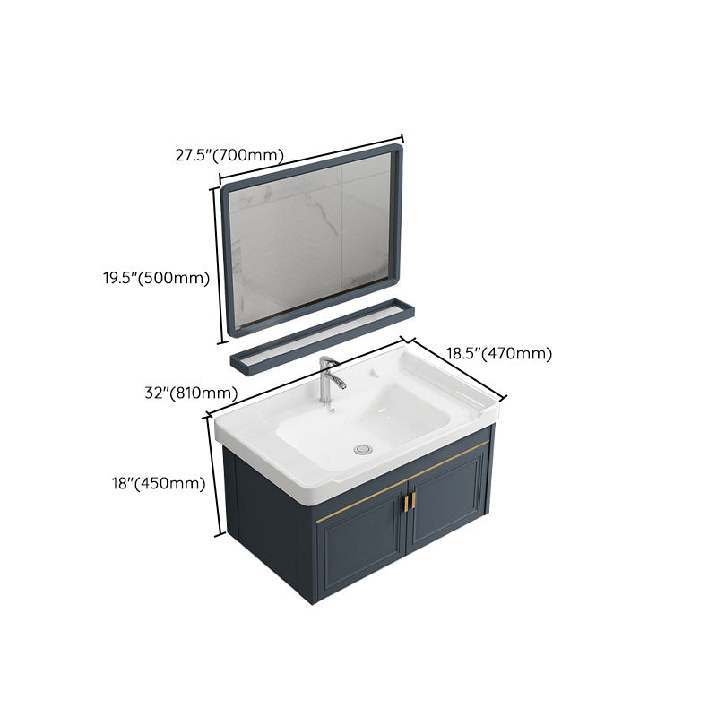 Modern Metal Blue Wall Mount Sink Vanity Faucet Included for Bathroom Clearhalo 'Bathroom Remodel & Bathroom Fixtures' 'Bathroom Vanities' 'bathroom_vanities' 'Home Improvement' 'home_improvement' 'home_improvement_bathroom_vanities' 7737808