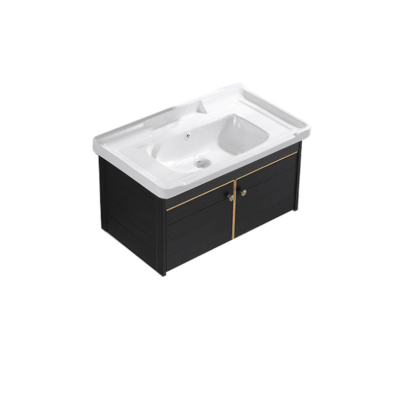 Modern Metal Wall Mount Sink Vanity Single Sink with Doors for Bathroom Bathroom Vanity Clearhalo 'Bathroom Remodel & Bathroom Fixtures' 'Bathroom Vanities' 'bathroom_vanities' 'Home Improvement' 'home_improvement' 'home_improvement_bathroom_vanities' 7737839