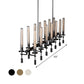 Black/Brass/Nickle Tube Island Chandelier Post Modern Multi Lights Fluted Glass Led Hanging Lamp Fixture with Linear Design Clearhalo 'Ceiling Lights' 'Glass shade' 'Glass' 'Island Lights' Lighting' 773927
