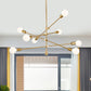 Mid-Century Sputnik Chandelier Lighting Metallic 8 Lights Living Room Ceiling Lamp in Black/Gold Finish Clearhalo 'Ceiling Lights' 'Chandeliers' 'Modern Chandeliers' 'Modern' Lighting' 773953