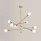 Mid-Century Sputnik Chandelier Lighting Metallic 8 Lights Living Room Ceiling Lamp in Black/Gold Finish Clearhalo 'Ceiling Lights' 'Chandeliers' 'Modern Chandeliers' 'Modern' Lighting' 773955