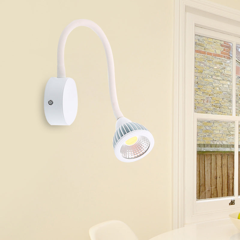 Dome Aluminum Wall Sconce Light Modern Style LED Adjustable White Wall Lighting with/without Switch, Warm/White Light Clearhalo 'Cast Iron' 'Glass' 'Industrial' 'Modern wall lights' 'Modern' 'Tiffany' 'Traditional wall lights' 'Wall Lamps & Sconces' 'Wall Lights' Lighting' 773957