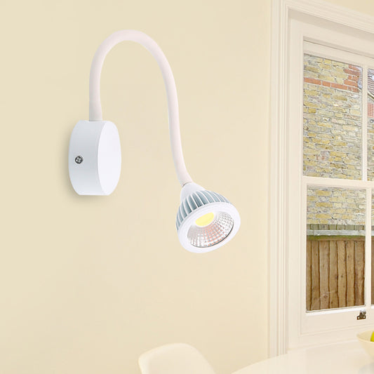 Dome Aluminum Wall Sconce Light Modern Style LED Adjustable White Wall Lighting with/without Switch, Warm/White Light Clearhalo 'Cast Iron' 'Glass' 'Industrial' 'Modern wall lights' 'Modern' 'Tiffany' 'Traditional wall lights' 'Wall Lamps & Sconces' 'Wall Lights' Lighting' 773957