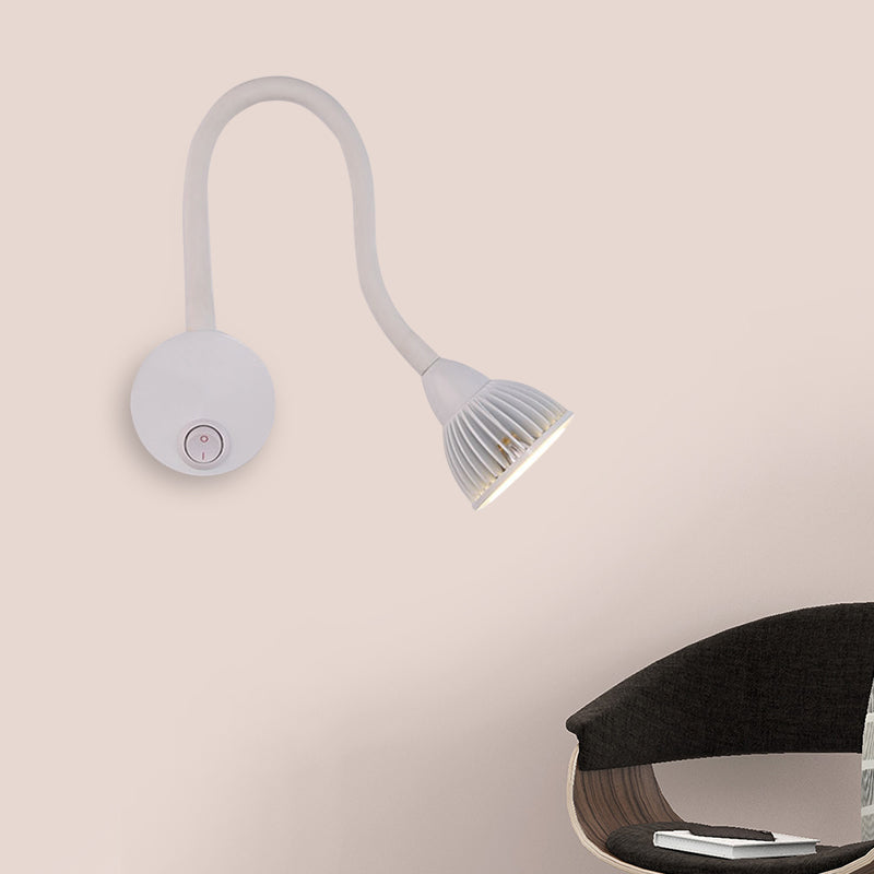 Dome Aluminum Wall Sconce Light Modern Style LED Adjustable White Wall Lighting with/without Switch, Warm/White Light Clearhalo 'Cast Iron' 'Glass' 'Industrial' 'Modern wall lights' 'Modern' 'Tiffany' 'Traditional wall lights' 'Wall Lamps & Sconces' 'Wall Lights' Lighting' 773962