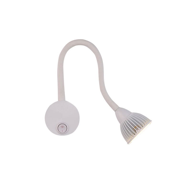 Dome Aluminum Wall Sconce Light Modern Style LED Adjustable White Wall Lighting with/without Switch, Warm/White Light Clearhalo 'Cast Iron' 'Glass' 'Industrial' 'Modern wall lights' 'Modern' 'Tiffany' 'Traditional wall lights' 'Wall Lamps & Sconces' 'Wall Lights' Lighting' 773963