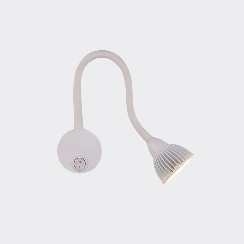 Dome Aluminum Wall Sconce Light Modern Style LED Adjustable White Wall Lighting with/without Switch, Warm/White Light Clearhalo 'Cast Iron' 'Glass' 'Industrial' 'Modern wall lights' 'Modern' 'Tiffany' 'Traditional wall lights' 'Wall Lamps & Sconces' 'Wall Lights' Lighting' 773964