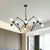 Spider Shape Suspension Light 8/10/12/16-Head Contemporary Metal Chandelier in Black/White for Living Room 8 Black Clearhalo 'Carpenter Chandeliers' 'Ceiling Lights' 'Chandeliers' 'Industrial' 'Modern Chandeliers' 'Modern' Lighting' 773965