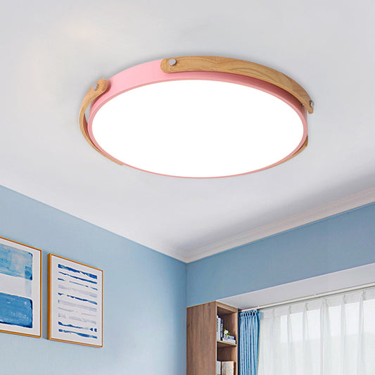 Acrylic Circular LED Flush Ceiling Light Kid Bedroom Hallway Macaron Stylish Ceiling Lamp Clearhalo 'Ceiling Lights' 'Close To Ceiling Lights' 'Close to ceiling' 'Flush mount' Lighting' 774392