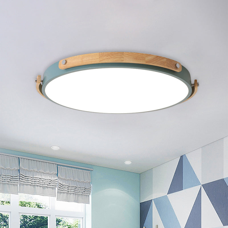 Acrylic Circular LED Flush Ceiling Light Kid Bedroom Hallway Macaron Stylish Ceiling Lamp Blue Clearhalo 'Ceiling Lights' 'Close To Ceiling Lights' 'Close to ceiling' 'Flush mount' Lighting' 774394