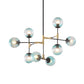 Contemporary Orb Shade Pendant Light Metal Blue Chandelier with Glass Shade for Restaurant Clearhalo 'Ceiling Lights' 'Chandeliers' 'Modern Chandeliers' 'Modern' Lighting' 774482