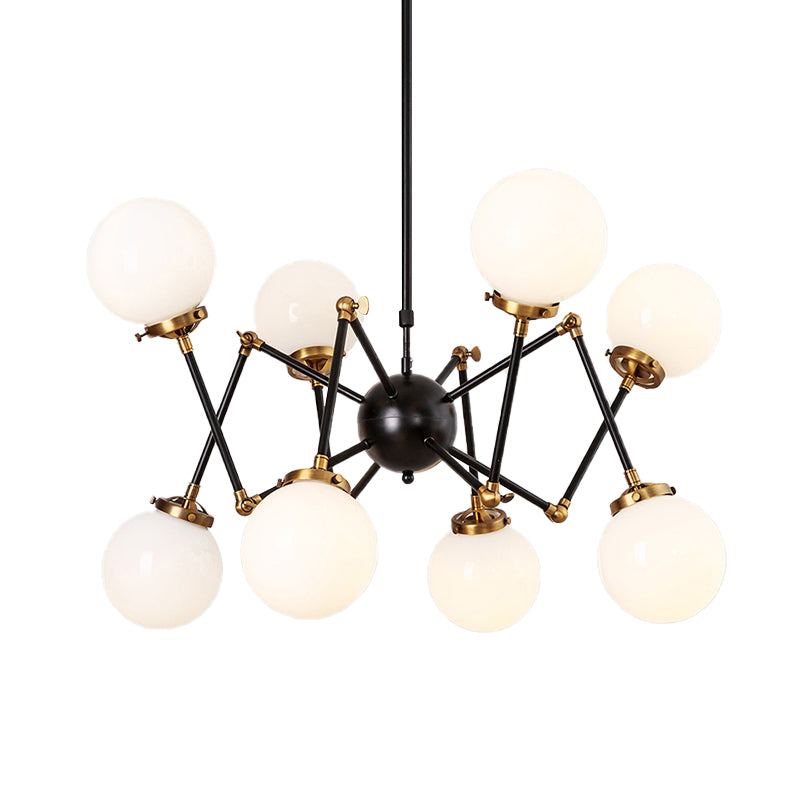 Metal Abstract Pendant Lighting 8 Lights Contemporary Chandelier with Orb Shade for Dining Room Clearhalo 'Ceiling Lights' 'Chandeliers' 'Clear' 'Industrial' 'Modern Chandeliers' 'Modern' 'Tiffany' 'Traditional Chandeliers' Lighting' 774516