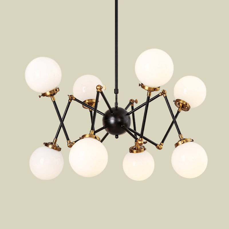 Metal Abstract Pendant Lighting 8 Lights Contemporary Chandelier with Orb Shade for Dining Room Clearhalo 'Ceiling Lights' 'Chandeliers' 'Clear' 'Industrial' 'Modern Chandeliers' 'Modern' 'Tiffany' 'Traditional Chandeliers' Lighting' 774517