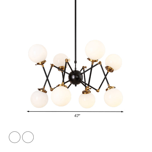 Metal Abstract Pendant Lighting 8 Lights Contemporary Chandelier with Orb Shade for Dining Room Clearhalo 'Ceiling Lights' 'Chandeliers' 'Clear' 'Industrial' 'Modern Chandeliers' 'Modern' 'Tiffany' 'Traditional Chandeliers' Lighting' 774518