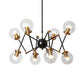 Metal Abstract Pendant Lighting 8 Lights Contemporary Chandelier with Orb Shade for Dining Room Clearhalo 'Ceiling Lights' 'Chandeliers' 'Clear' 'Industrial' 'Modern Chandeliers' 'Modern' 'Tiffany' 'Traditional Chandeliers' Lighting' 774521
