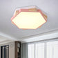 Bedroom Hexagon LED Flush Ceiling Light Acrylic Macaron Style Eye-Caring Ceiling Lamp in Black/Blue/Green/Pink/Yellow Pink Clearhalo 'Ceiling Lights' 'Close To Ceiling Lights' 'Close to ceiling' 'Flush mount' Lighting' 774533