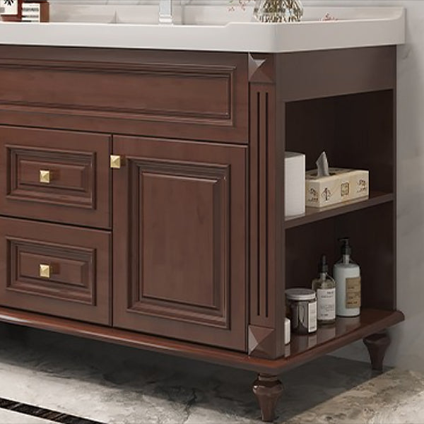 Single Sink Modern Freestanding Bathroom Sink Vanity with Mirror Clearhalo 'Bathroom Remodel & Bathroom Fixtures' 'Bathroom Vanities' 'bathroom_vanities' 'Home Improvement' 'home_improvement' 'home_improvement_bathroom_vanities' 7754976