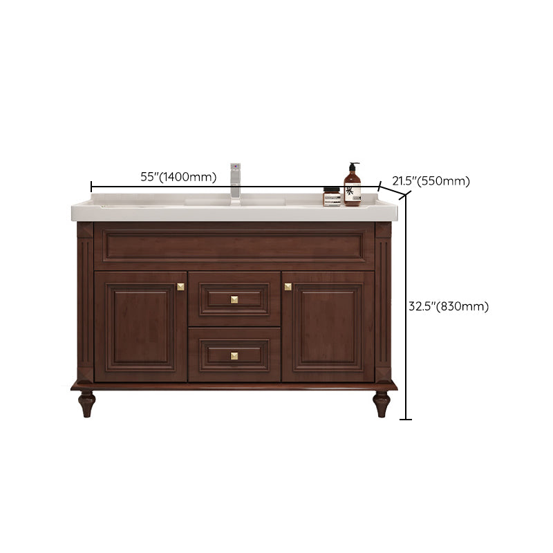 Single Sink Modern Freestanding Bathroom Sink Vanity with Mirror Clearhalo 'Bathroom Remodel & Bathroom Fixtures' 'Bathroom Vanities' 'bathroom_vanities' 'Home Improvement' 'home_improvement' 'home_improvement_bathroom_vanities' 7754985
