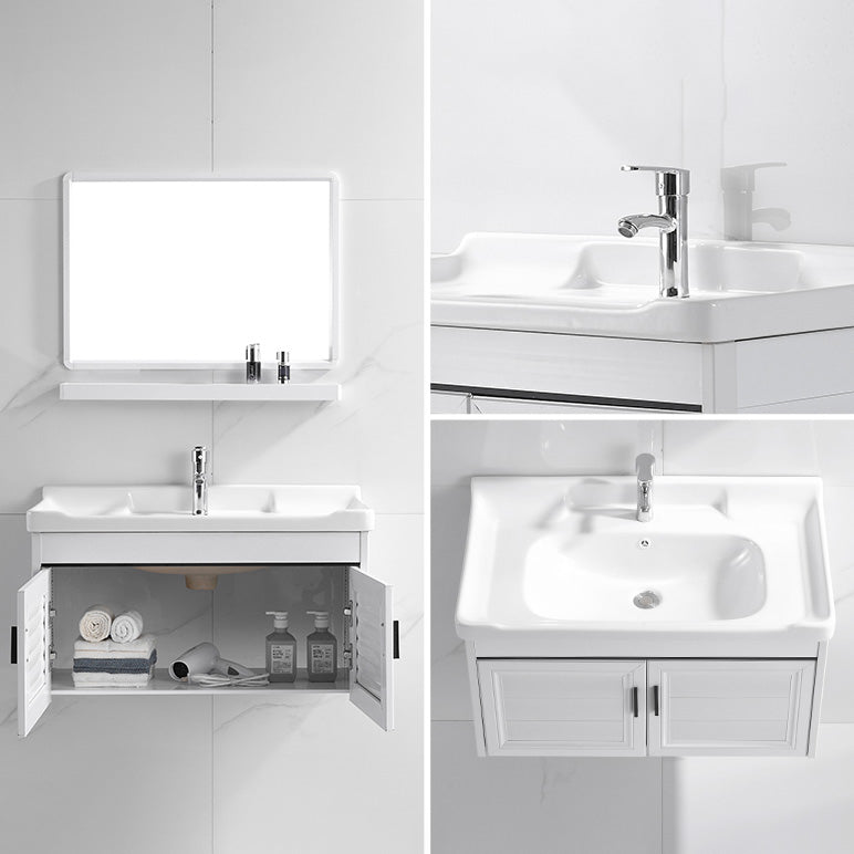 Wall Mount Modern White Bathroom Sink Vanity with Doors Sink Clearhalo 'Bathroom Remodel & Bathroom Fixtures' 'Bathroom Vanities' 'bathroom_vanities' 'Home Improvement' 'home_improvement' 'home_improvement_bathroom_vanities' 7755032