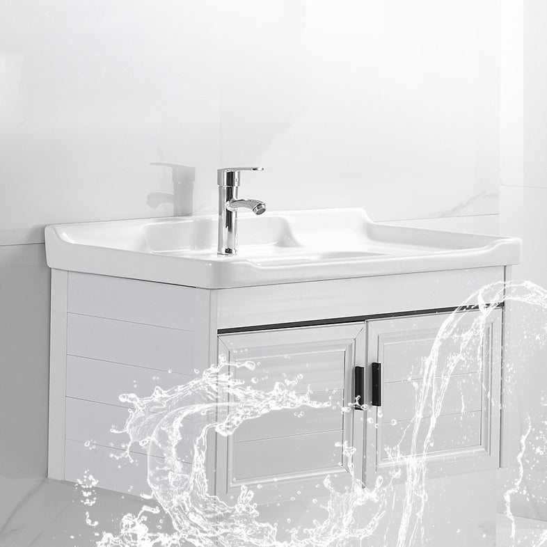 Wall Mount Modern White Bathroom Sink Vanity with Doors Sink Clearhalo 'Bathroom Remodel & Bathroom Fixtures' 'Bathroom Vanities' 'bathroom_vanities' 'Home Improvement' 'home_improvement' 'home_improvement_bathroom_vanities' 7755039