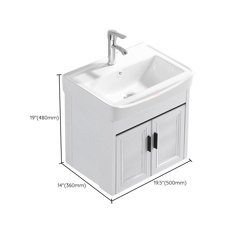 Wall Mount Modern White Bathroom Sink Vanity with Doors Sink Clearhalo 'Bathroom Remodel & Bathroom Fixtures' 'Bathroom Vanities' 'bathroom_vanities' 'Home Improvement' 'home_improvement' 'home_improvement_bathroom_vanities' 7755058
