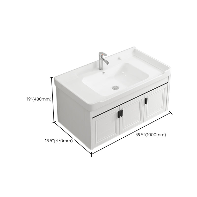 Wall Mount Modern White Bathroom Sink Vanity with Doors Sink Clearhalo 'Bathroom Remodel & Bathroom Fixtures' 'Bathroom Vanities' 'bathroom_vanities' 'Home Improvement' 'home_improvement' 'home_improvement_bathroom_vanities' 7755076