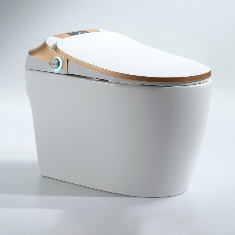 16.5" W Elongated All-in-One Toilet Seat Bidet with Wireless Remote Control White Gold Clearhalo 'Bathroom Remodel & Bathroom Fixtures' 'Bidets' 'Home Improvement' 'home_improvement' 'home_improvement_bidets' 'Toilets & Bidets' 7758121